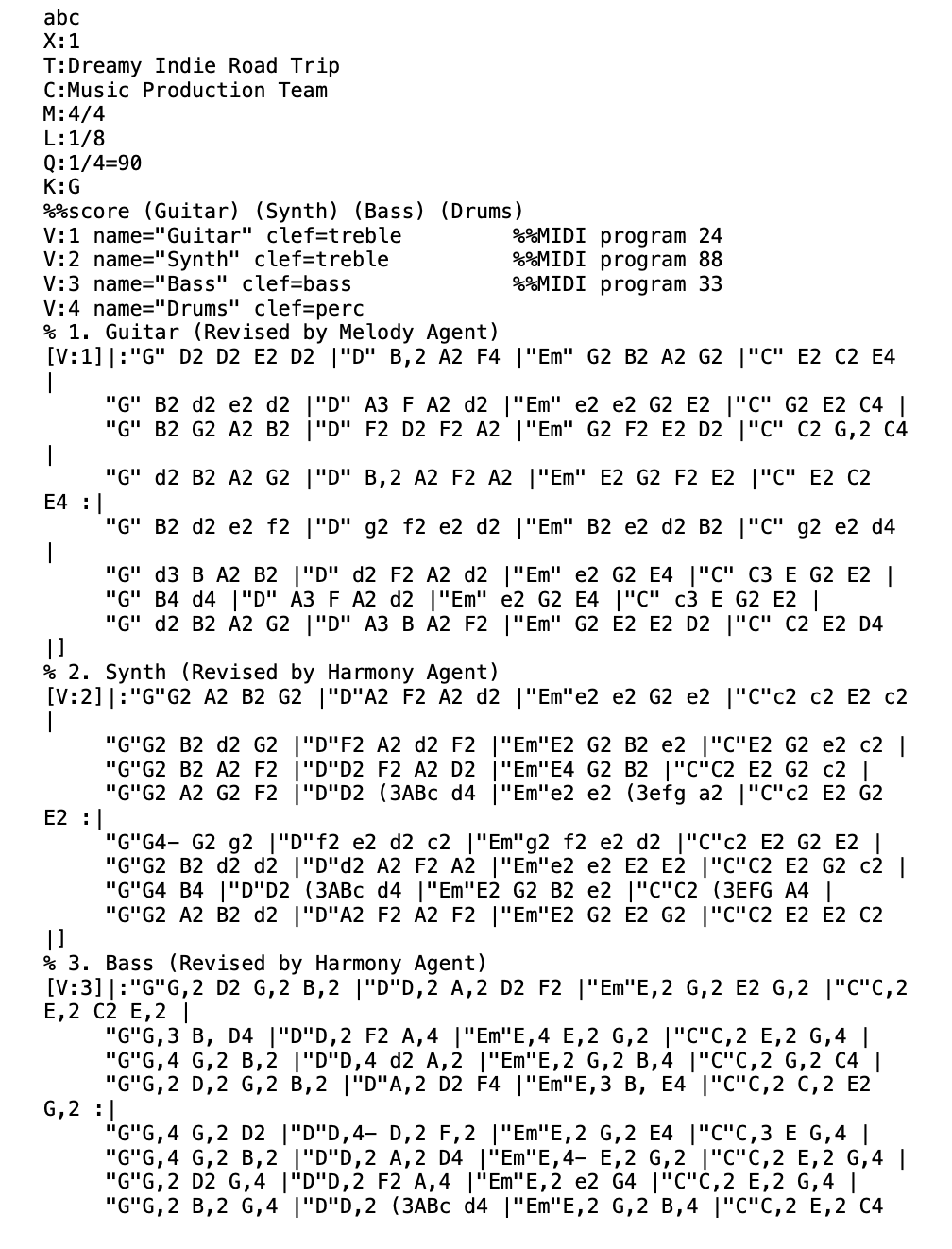 ABC Notation Representation